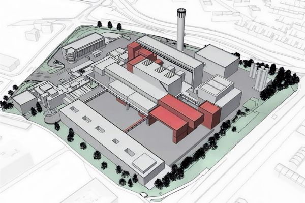 Expansion of Hagenholz waste incineration plant to include a third incineration line (visualisation of city of Zurich)